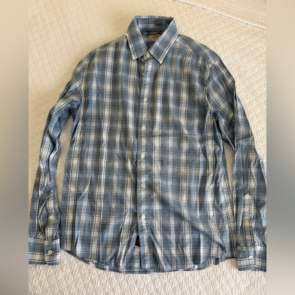 Faherty Men's Blue Plaid Shirt